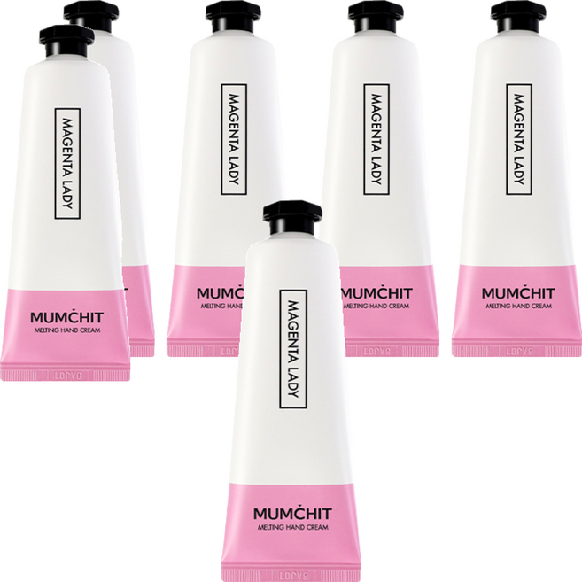 MUMCHIT 默契 融化護手霜 洋紅色女士, 6個, 50ml