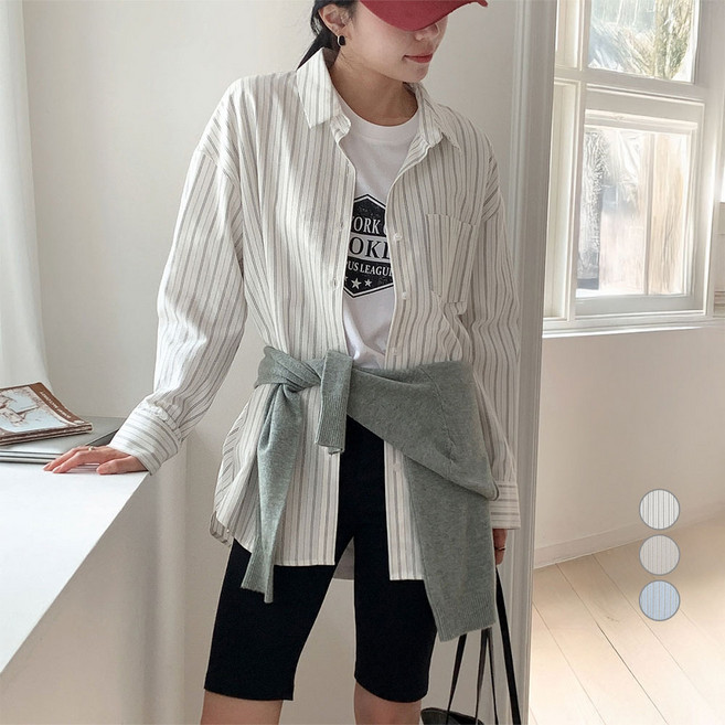 afinar 女款條紋牛津襯衫