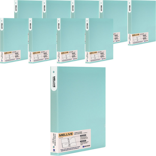 희망사무포인트 멜리브 O링 바인더 3공, 민트, 10개