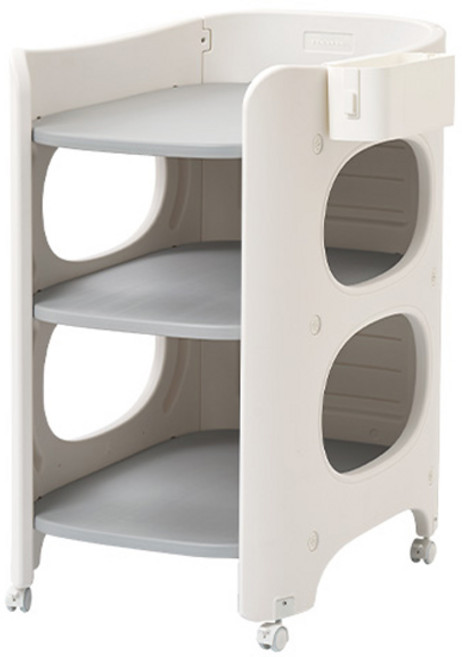도노도노 아기 트롤리 기저귀 갈이대, 화이트 + 그레이