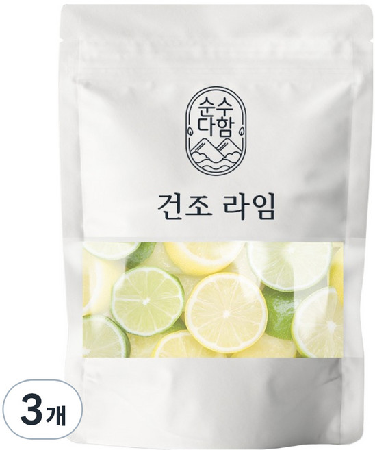 순수다함 슬라이스 건조 라임칩, 40g, 1개입, 3개