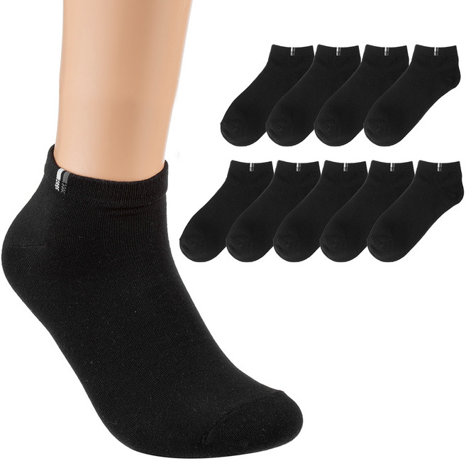 베이스알파 에센셜 남성용 발목 포인트A 스니커즈 양말 10켤레