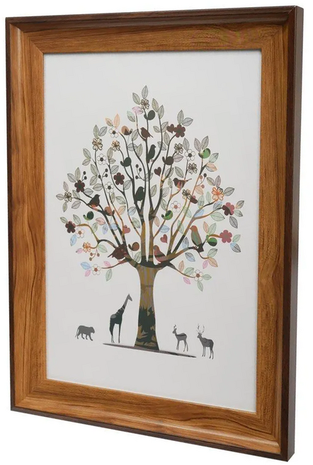 TRENY 歐款A4獎狀證書相框 木材PS塑膠材質 可掛於牆面上 26 x 34.5 x 2.2cm, 雙色胡桃, 1個