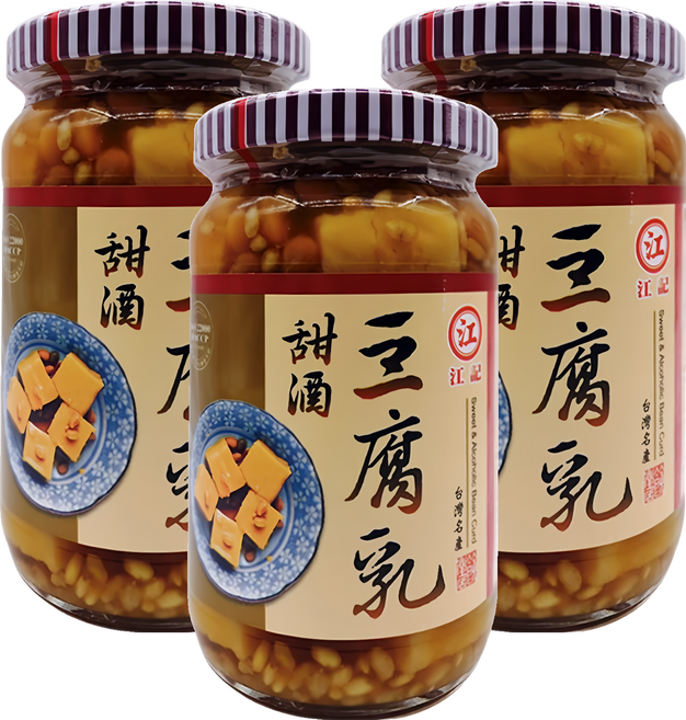 江記 甜酒豆腐乳, 380g, 3罐