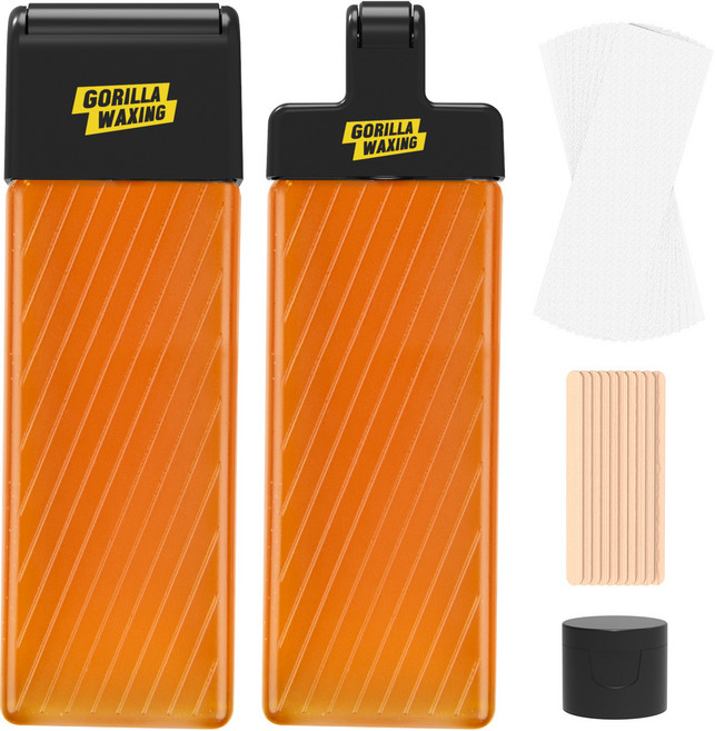고릴라왁싱 롤온 슈가링왁싱 110g 2p + 스패출러 10p + 헤드 L + 헤드 S + 원터치캡 + 왁싱 페이퍼 20p 세트 팔/다리용, 1개