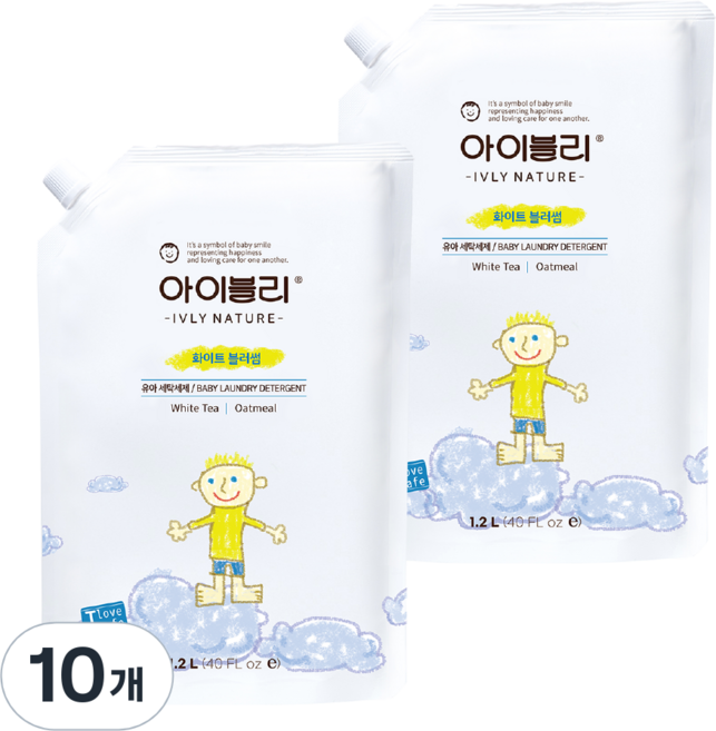 아이블리네이처 유아 세제 화이트 블러썸향, 10개, 1.2L