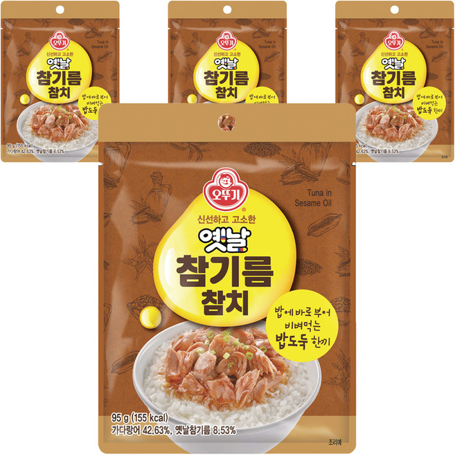 오뚜기옛날 참기름 참치, 95g, 4개
