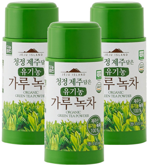 다농원 청정 제주 담은 유기농 가루녹차, 40g, 1개입, 3개