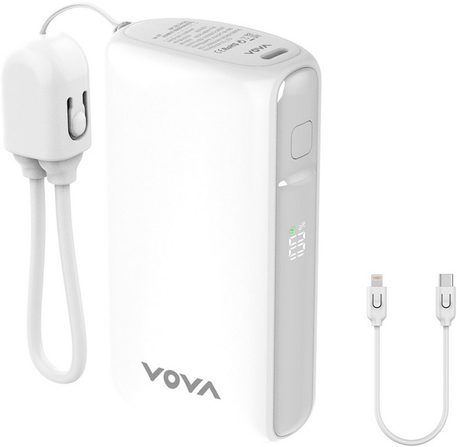 보바 그립 미니 고속충전 보조배터리 10000mAh, VA-115, 화이트