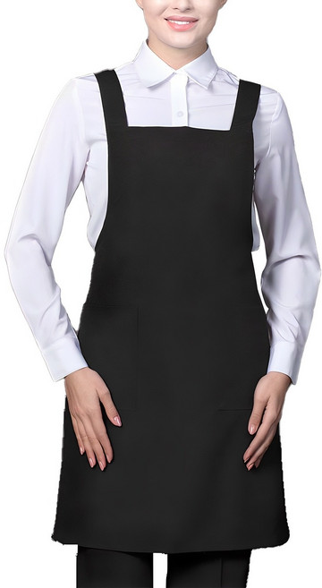 폴리 민자 앞치마, 검정, 1개