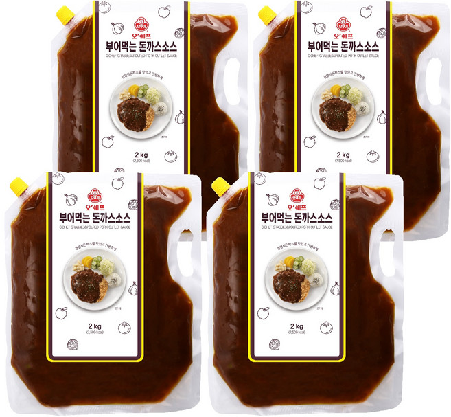 오뚜기 오쉐프 부어먹는 돈까스소스, 2kg, 4개