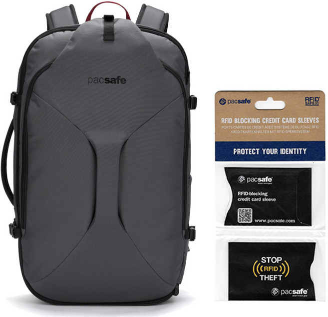 팩세이프 트래블백팩 도난방지가방 EXP45 + RFID 차단 카드 슬리브 세트