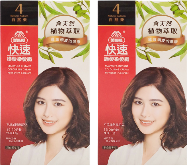 美吾髮 快速護髮染髮霜, 4 自然栗, 2盒