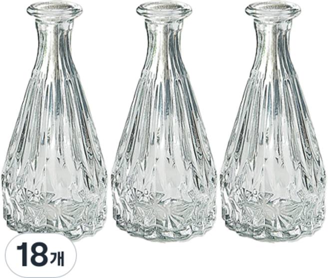 꼬까 크리스탈 화병 디퓨저 유리병, 50ml, 18개
