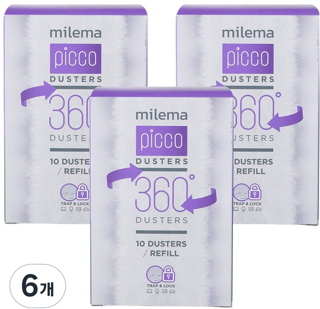밀레마 피코 더스터 먼지털이 리필 10p, 퍼플, 6개
