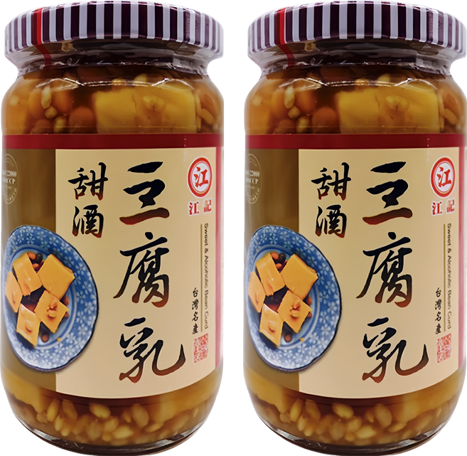 江記 甜酒豆腐乳 台灣製造, 380g, 2罐