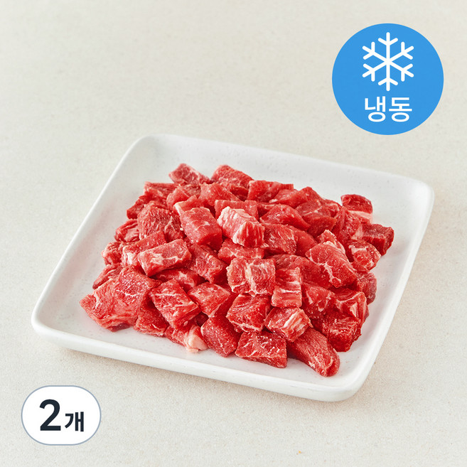 이플원 미국산 소고기 실속 국거리용 (냉동), 500g, 2개