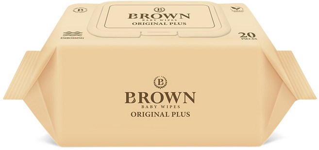 브라운 오리지널 플러스 물티슈 휴대용 캡형, 55g, 20매, 1개