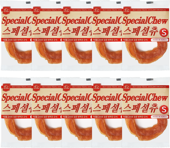 네츄럴이엑스 육포츄 스페셜 강아지 국내산 건조 간식, 닭고기, 9g, 10개