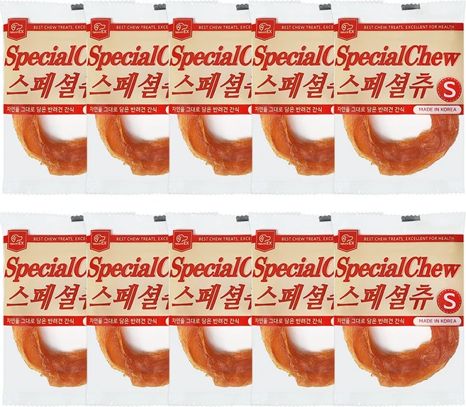 네츄럴이엑스 육포츄 스페셜 강아지 국내산 건조 간식, 닭고기, 9g, 10개 - 쿠팡