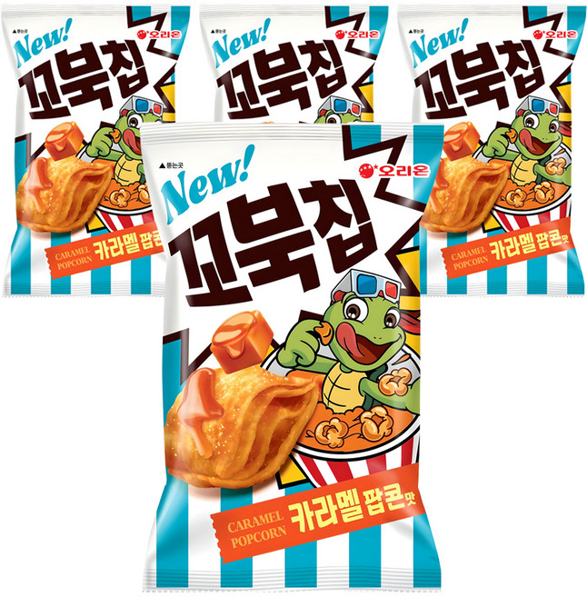 ORION 好麗友 烏龜餅乾 焦糖爆米花風味, 108g, 4包