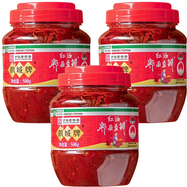 鵑城牌 紅油郫縣豆瓣, 500g, 3罐