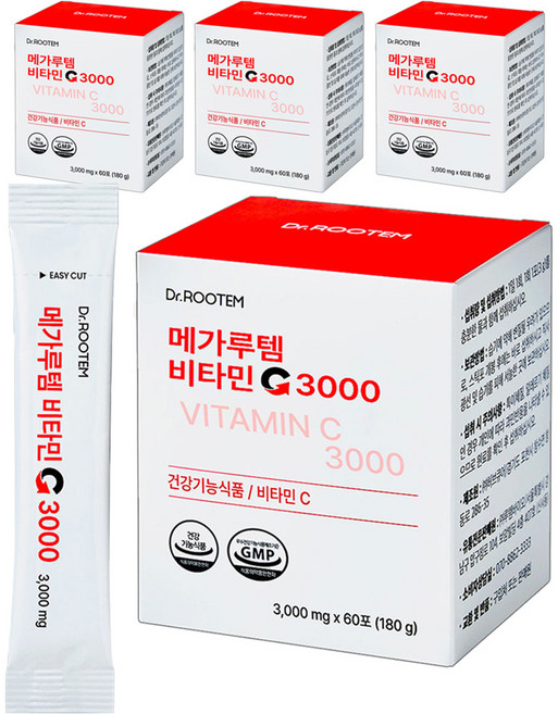 닥터루템 정품 메가루템 비타민C 3000, 180g, 4개