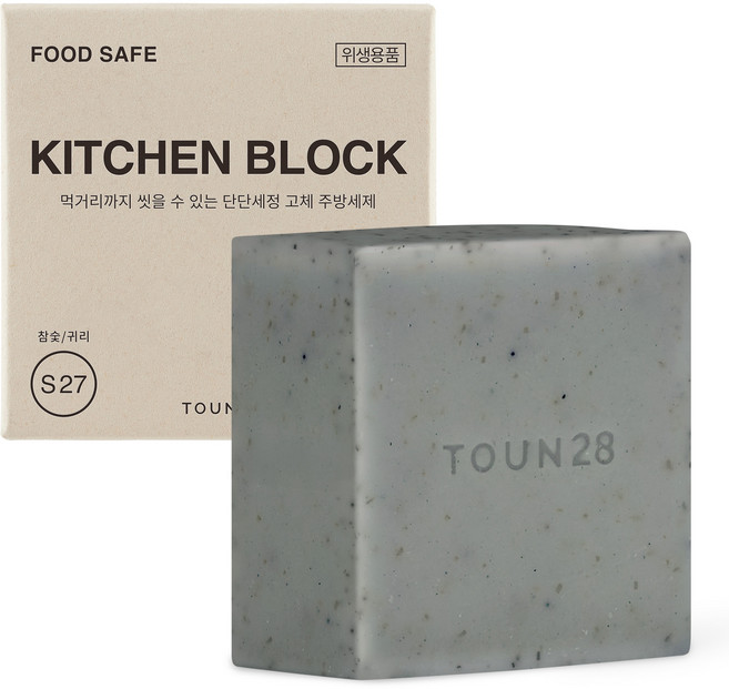 TOUN28 S27 木炭+燕麥洗碗皂, 100g, 1個
