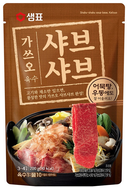 샘표 가쓰오 샤브샤브 육수 3~4인분, 200g, 1개