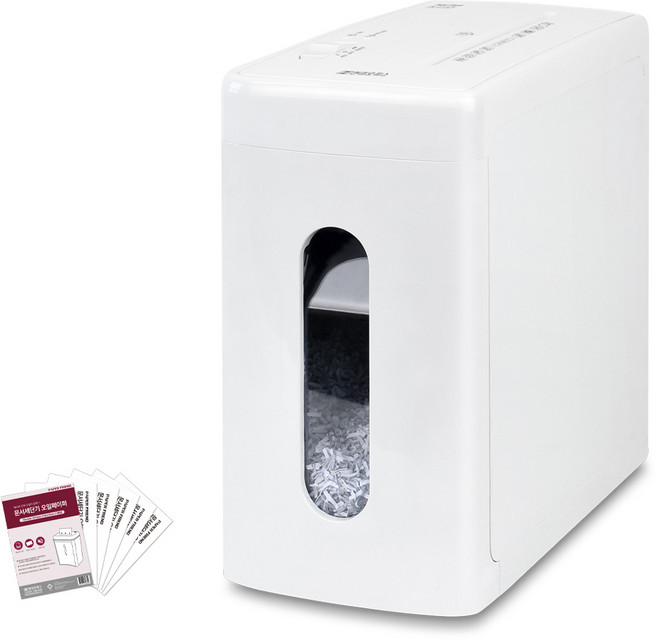페이퍼프랜드 소형 가정용 저소음 서랍식 7매 문서 세단기, PK-910CX, 화이트