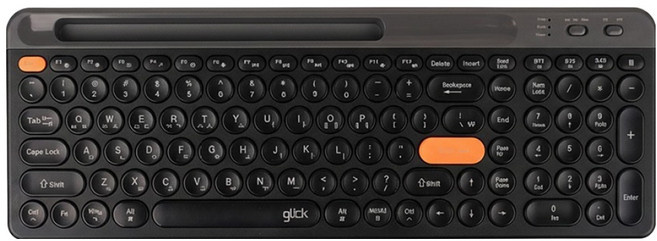 지클릭커 오피스프로 태블릿 멀티페어링 무소음 무선 블루투스 106 키보드, 제조사축, WK90B, 에스프레소 블랙