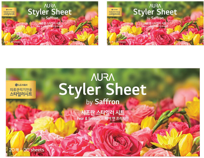 아우라 스타일러 시트 페어 앤 프리지아 본품, 3개, 페어앤프리지아