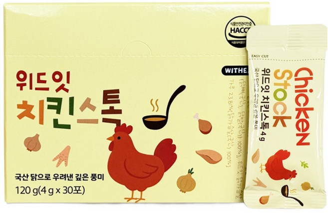 위드잇 치킨스톡 30p, 닭육수맛, 120g, 1개