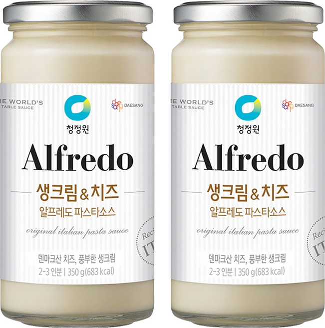 청정원 생크림 앤 치즈 알프레도 파스타소스, 350g, 2개
