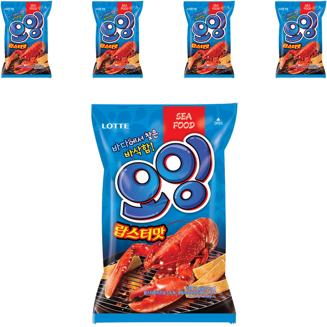 롯데제과 오잉 랍스터맛 스낵, 75g, 5개