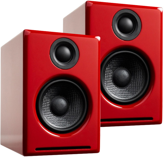 Audioengine wireless主動式立體聲藍牙書架喇叭 100 x 135 x 150mm 原廠保固, A2+, 紅色