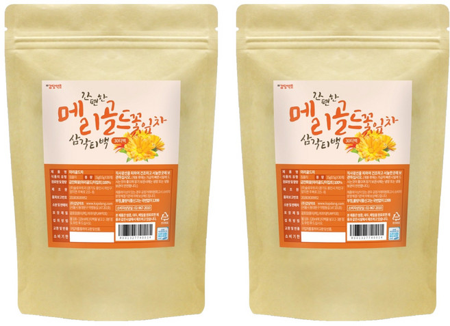 갑당약초 메리골드꽃잎차 삼각티백, 500mg, 30개입, 2개