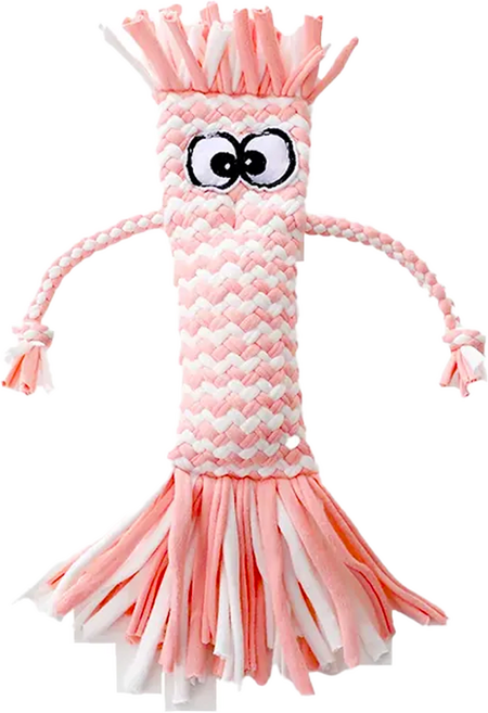 Little poppet 小小毛孩 寵物玩具 會叫的棉繩人, 粉紅色, 2個