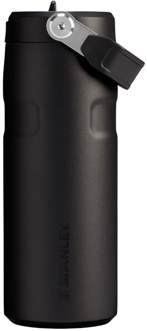 STANLEY 台灣公司貨 輕重力系列 IceFlow Aerolight 摺疊吸管杯, 消光黑色, 470ml, 1個