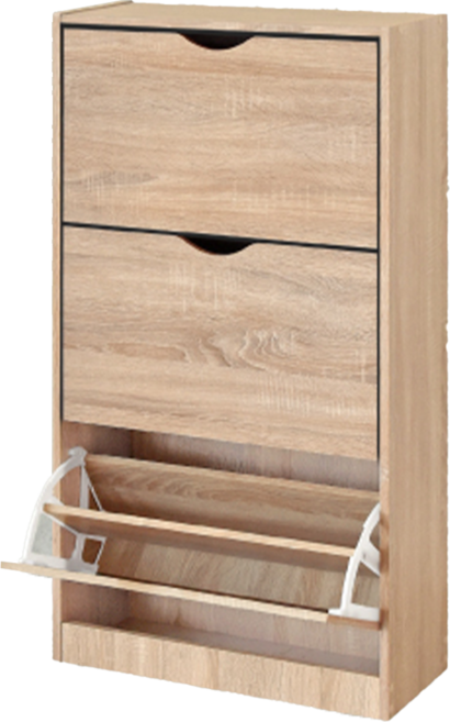 HOPMA 合馬家具 大容量拉門三層鞋櫃 C-R1301PMS 57.5 x 24 x 107.4cm 18kg, 淺橡漂流木, 3層