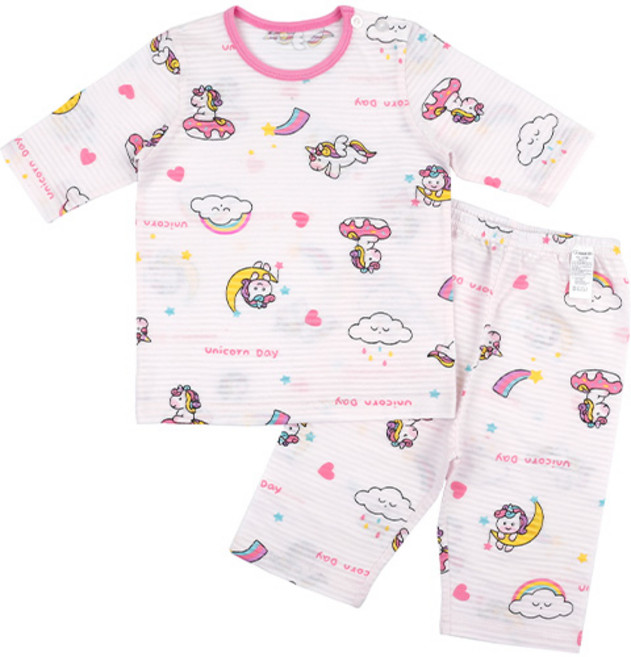 메이키즈 여아용 팝유니콘 7부 쟈가드 상하의 세트