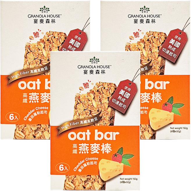 GRANOLA HOUSE 宴麥森林 燕麥棒 番茄羅勒起司 6入, 192g, 3盒