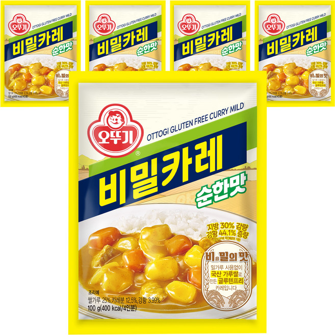 오뚜기 비밀카레 순한맛, 100g, 5개