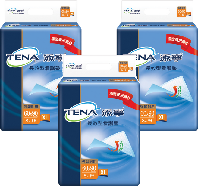 TENA 添寧 長效型看護墊 60*90cm, XL(60 x 90cm), 8片, 3包