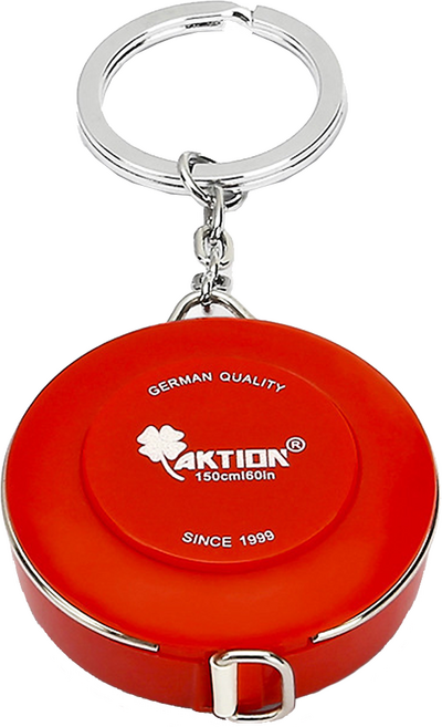 AKTION 휴대용 미니 줄자 열쇠고리형 빨강, 150cm, 1개