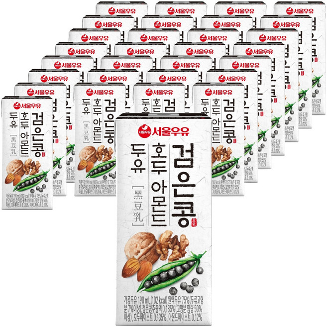 서울우유 검은콩 호두 아몬드 두유, 190ml, 60개