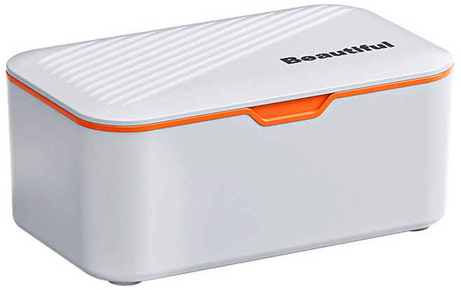 써뉴즈 일상 물티슈 케이스 대형, 화이트오렌지, 1개