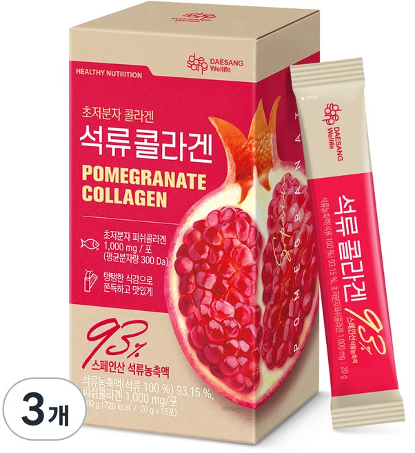 대상웰라이프 정품 석류 콜라겐, 300g, 3개 - 쿠팡