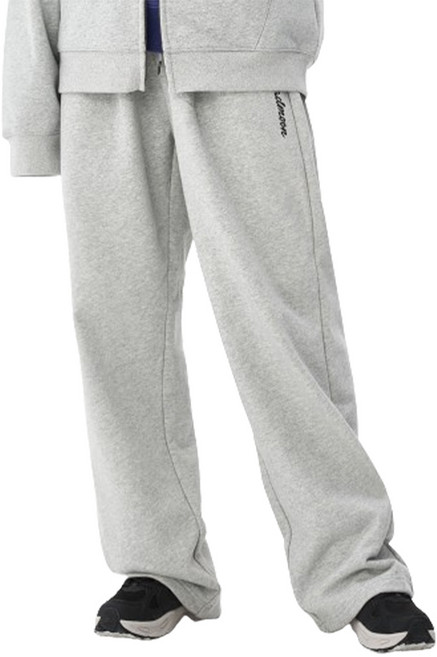 더매드문 자수 포인트 기모 와이드 트레이닝 팬츠