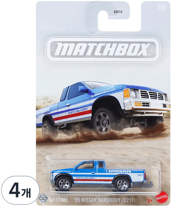 MATCHBOX 火柴盒小汽車 主題壓鑄合金車 GGF12 迷你車, 4個, 隨機出貨